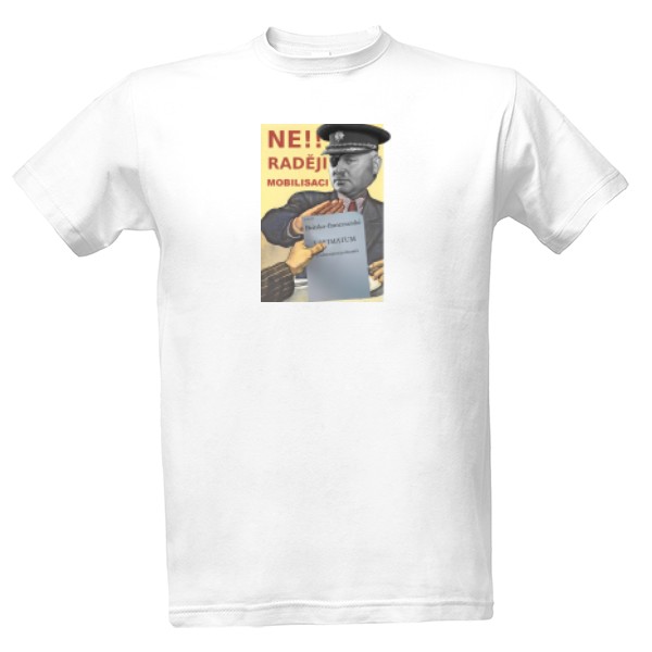 Tričko s potiskem Ne, raději mobilisaci! - Světlé triko