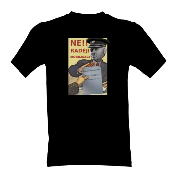 Tričko s potiskem Ne, raději mobilisaci! - Tmavé triko