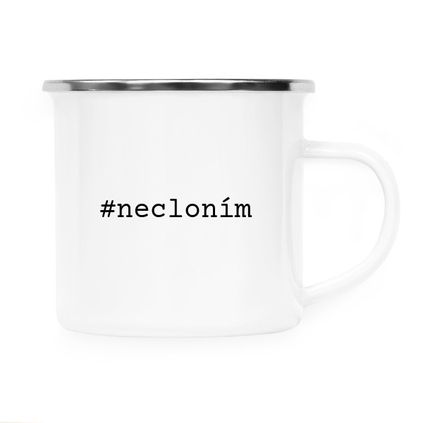 Plecháčik - nerezový lem s potlačou Necloním bílý plecháč