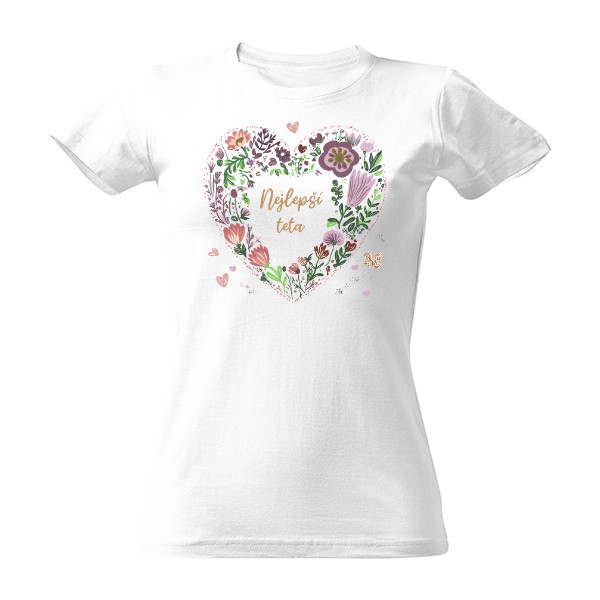 Tričko s potiskem Nejlepší teta srdce