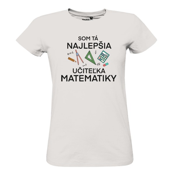 Tričko s potiskem Nejlepší učitelka matematiky na hrnku na triku