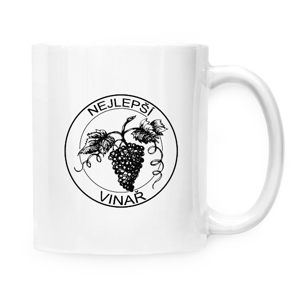 Hrnek malý bílý s potiskem nejlepší vinař logo