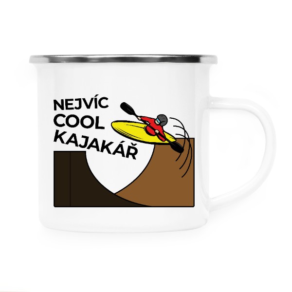 Plecháček - nerezový lem s potiskem Nejvíc cool kajakář