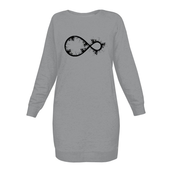 Mikinové šaty Organic s potiskem Nekonečno