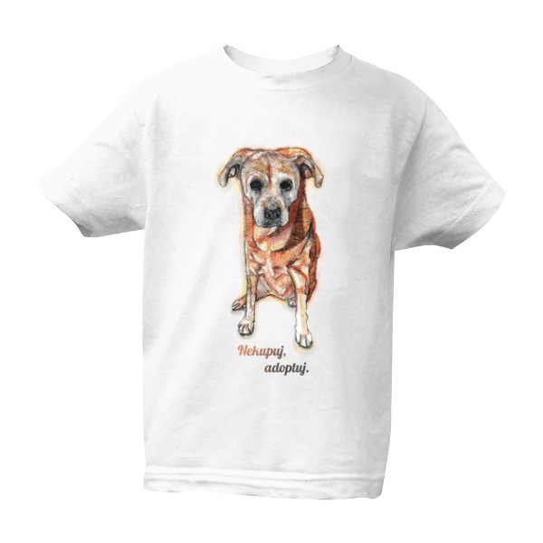 Tričko s potiskem Nekupuj, adoptuj – dětské tričko Bio neutral