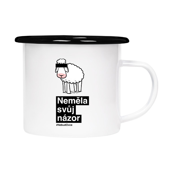 Plecháček - smaltový lem s potiskem Neměla svůj názor