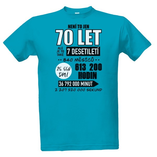 Tričko s potiskem Není to jen 70 let