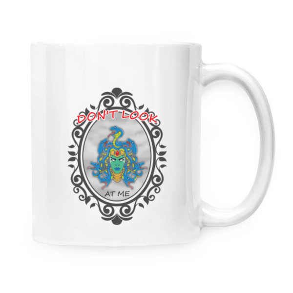 Hrnček malý biely s potlačou Nepozeraj sa na mňa