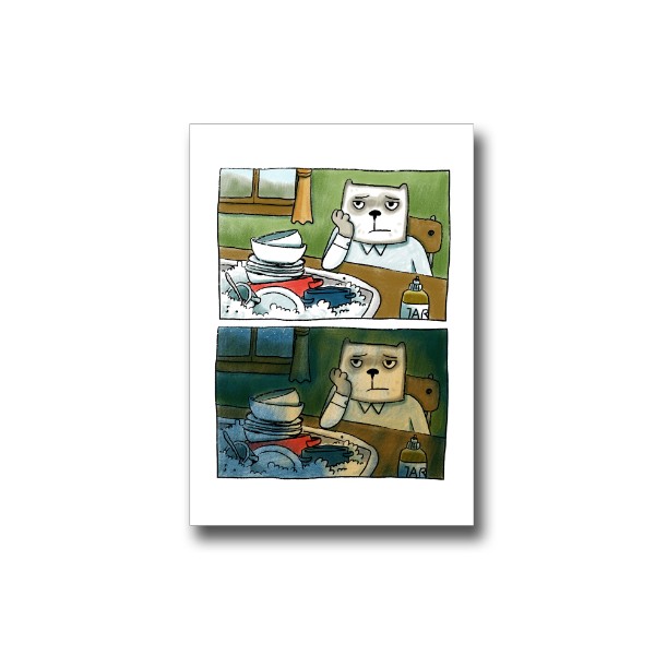 Přáníčko s potiskem Nesnáším nádobí