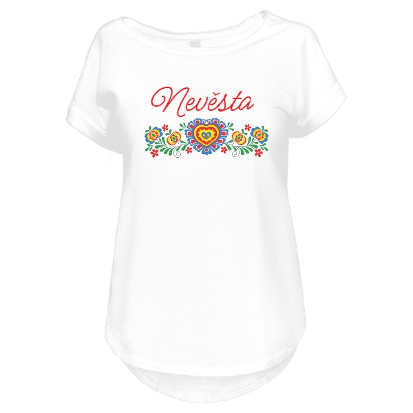 Tričko s potiskem Nevěsta folklor ornament