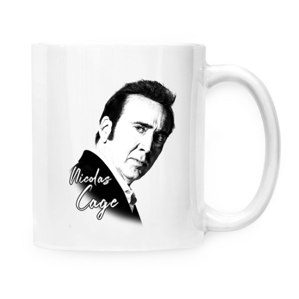 Hrnek malý bílý s potiskem Nicolas Cage