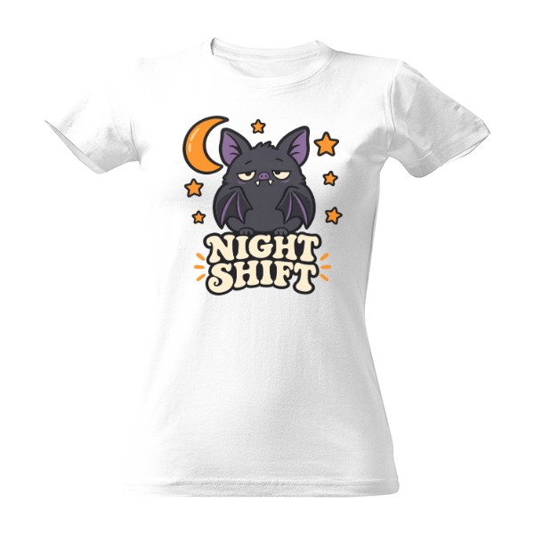 Tričko s potlačou Night Shift – nočná zmena netopiera
