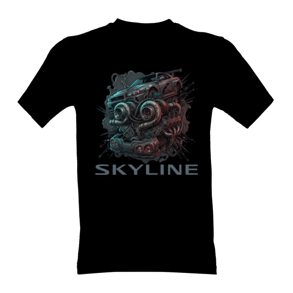 Tričko s potiskem Nissan skyline r34