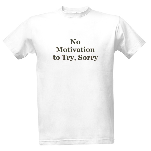 No motivation zelený napis