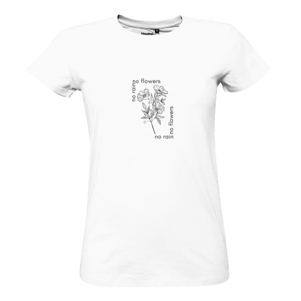 Tričko s potiskem No rain, no flower