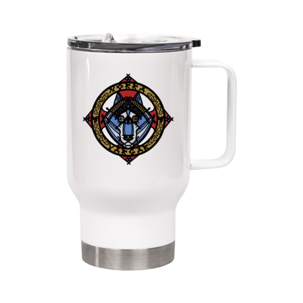 Cestovní termohrnek s uchem s potiskem Norra Vargar Siberians logo 