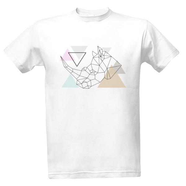 Tričko s potiskem Nosorožec geometric