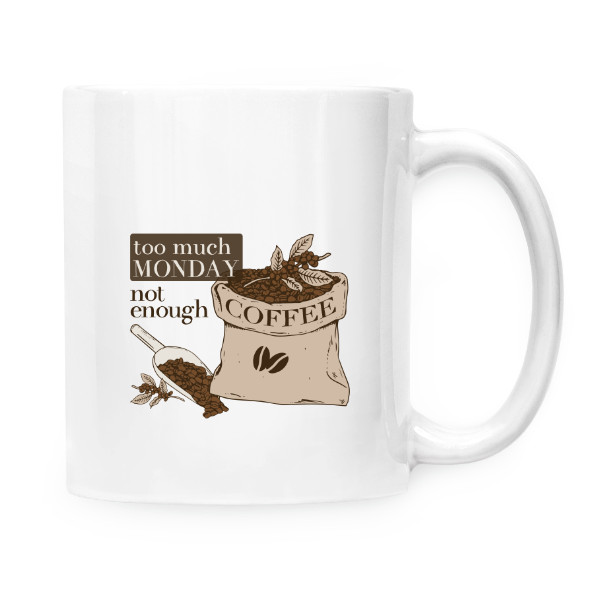 Hrnček malý biely s potlačou Not enough coffee