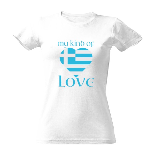 Tričko s potiskem Nový produktMoje řecká láska - Minimalistické srdce