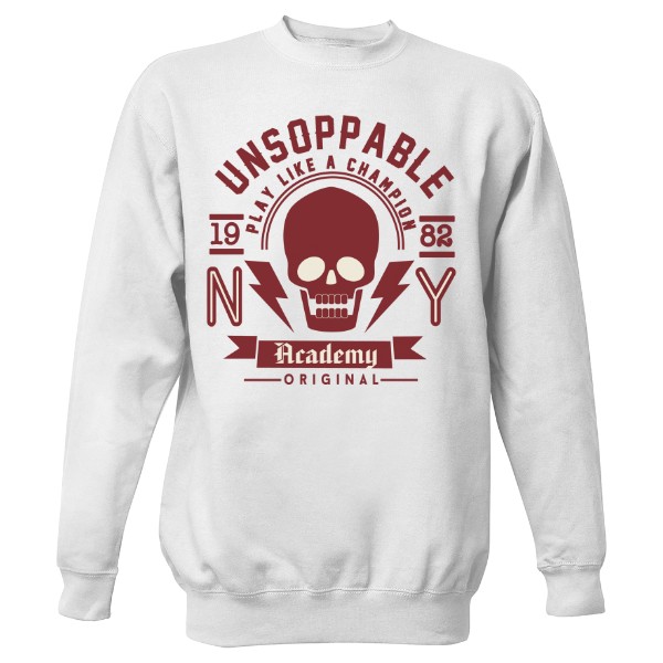 Mikina bez kapuce Unisex s potiskem NY Skull Ramirez bez kapuce hip hop