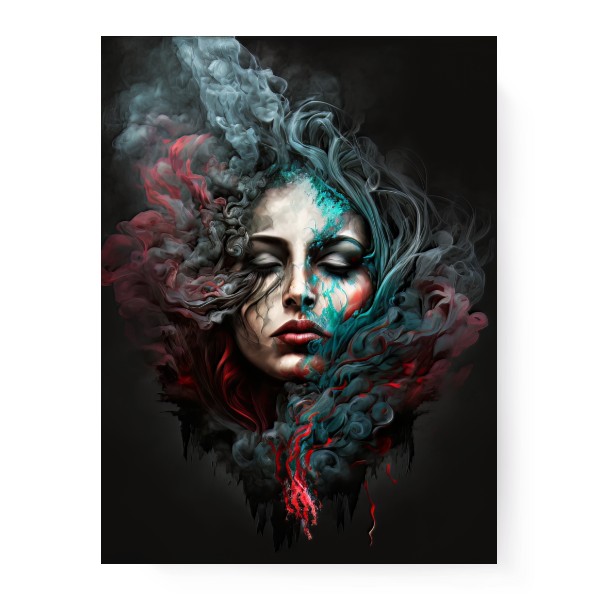 Obraz Dívka v barevném kouři
