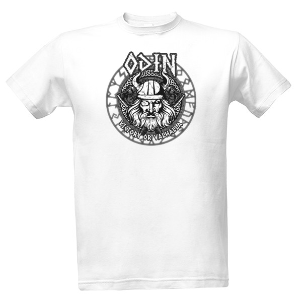 Tričko s potiskem Odin-Victory Or Valhalla runy