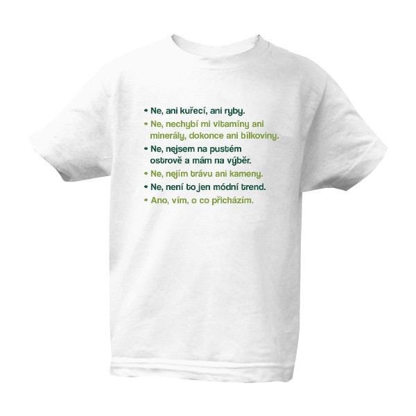Odpovědi na dotazy karnistů – dětské tričko Bio neutral