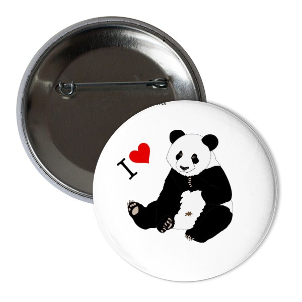 Odznáček  s potiskem Odznáček I love Panda
