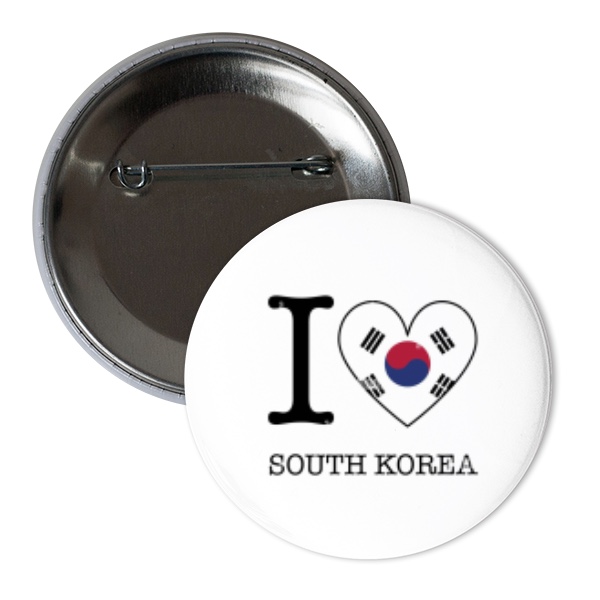 Odznáček I love South Korea s vlajkou