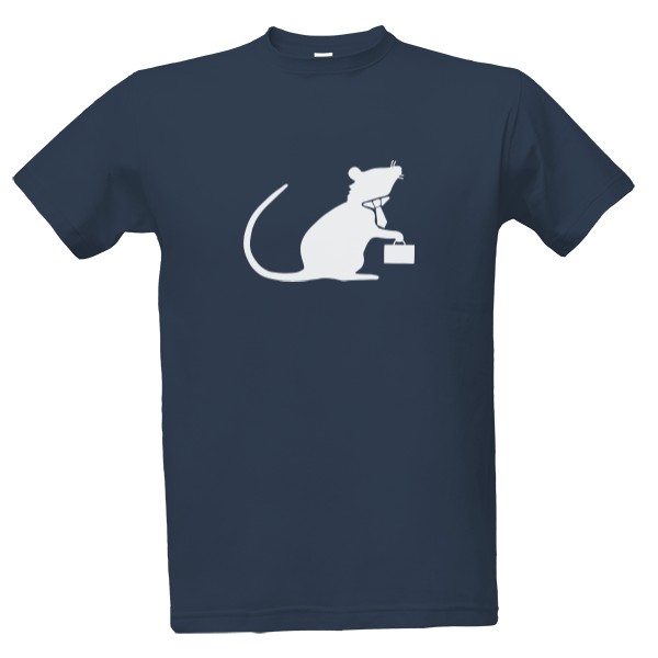office rat white briefcase T-shirt