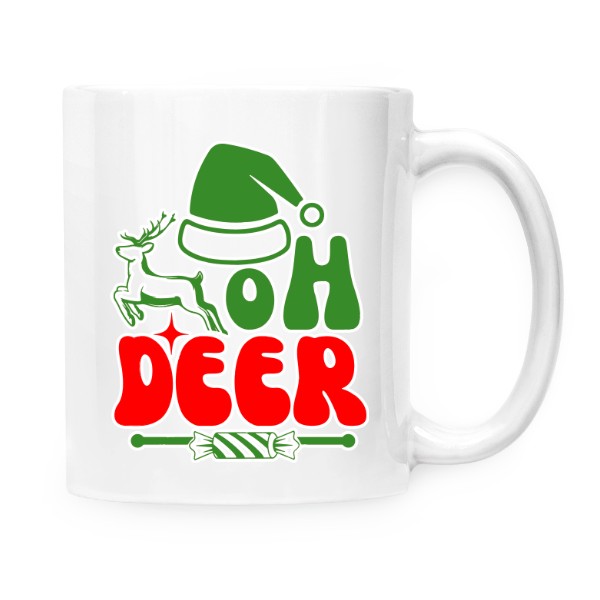 Hrnek malý bílý s potiskem Oh deer