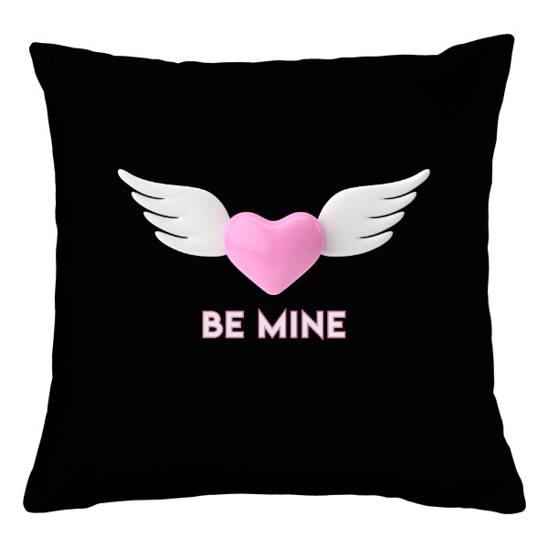 Vankúš bavlnený s potlačou Okřídlené růžové srdce Be Mine
