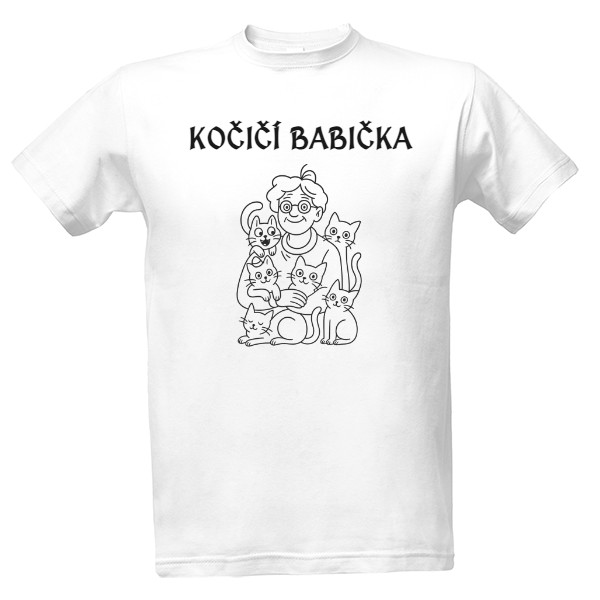 Tričko s potiskem kočičí babička