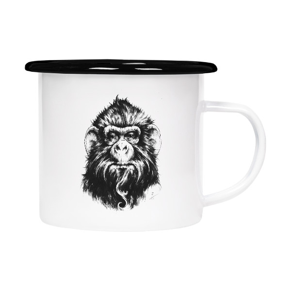 Plecháček - smaltový lem s potiskem Old Monkey (Plecháček)