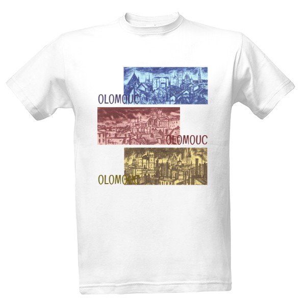 Tričko s potiskem Olomouc trio