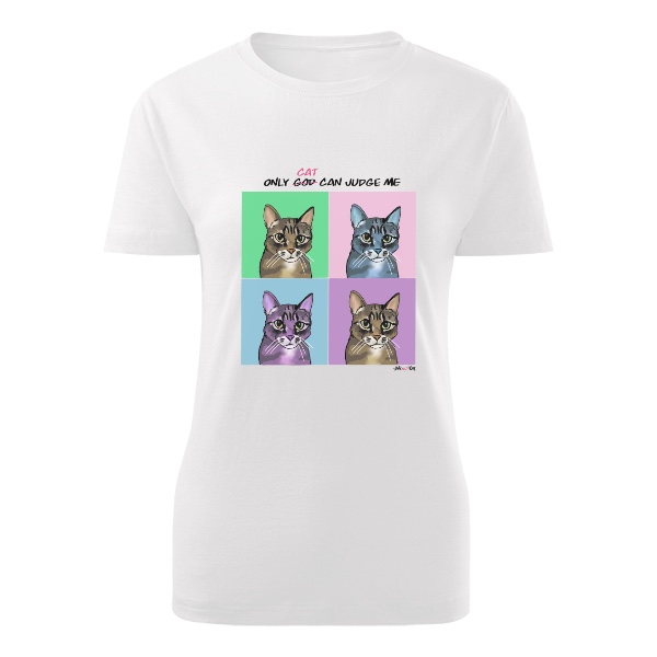 Tričko s potiskem Only Cat can judge me 