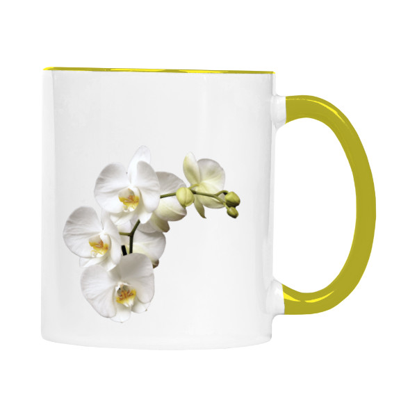 Hrnek malý barevný s potiskem Orchidej