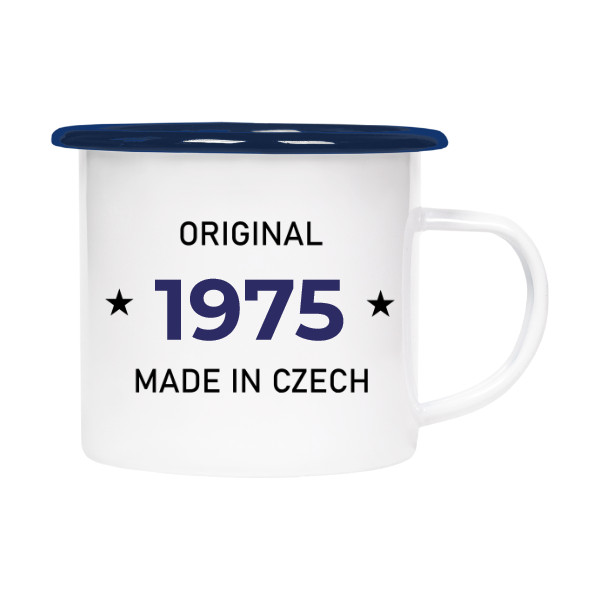 Plecháček - smaltový lem s potiskem Original - made in Czech