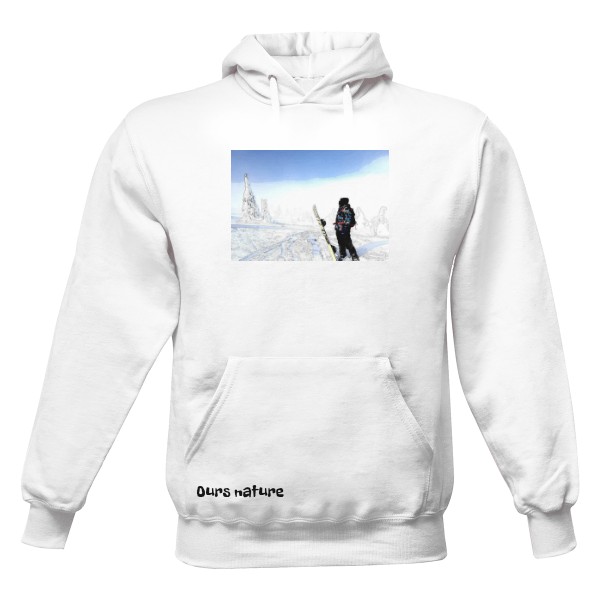 Pánska mikina s kapucňou s potlačou ours nature mikina