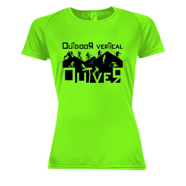 Ladies' functional T-shirt s potiskem Outdoor Vertical