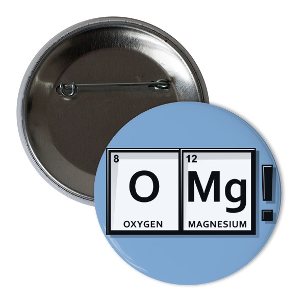 Odznáček  s potiskem Oxygen a Magnesium