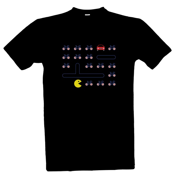 T-shirt Pac-Man and bicycles