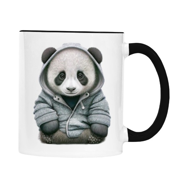 Panda v šedé mikině