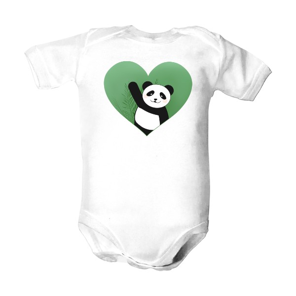Dětské body  s potiskem Panda v srdíčku