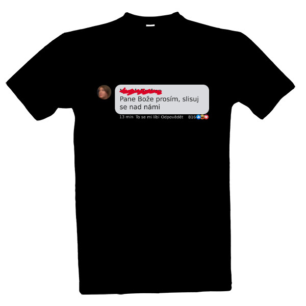 Tričko s potiskem Pane bože - světlý motiv