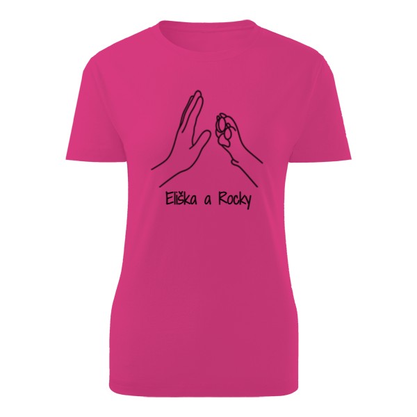 Tričko s potiskem Páníček, panička a pes 