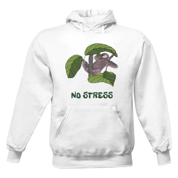 Pánská mikina s kapucí Just Hoods s potiskem Pánská mikina - Lenochod - NO STRESS