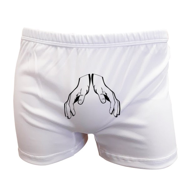 Trenýrky s potiskem Pánské bílé boxerky V rukách 