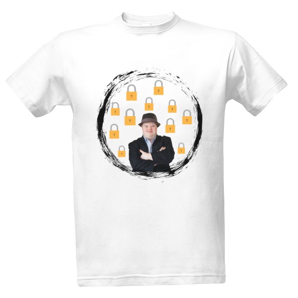 Tričko s potiskem Pánské bílé tričko lock down