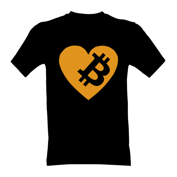 Tričko s potiskem Pánské bitcoin tričko se srdcem